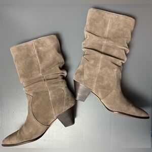 Vince Camuto Suede Mid-Calf Pointed Boots
